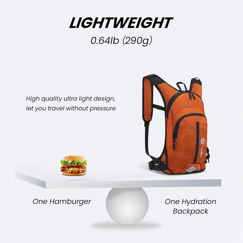 Nepest Hydration Pack Backpack for Women & Men, Lightweight Water Backpack with 2L Water Bladder for Hiking Cycling Running Biking - Image 3